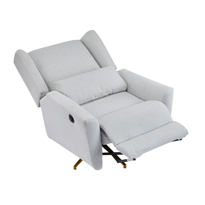 Power Recliner Chair Swivel Upholstered 360° Swivel Recliner by HouseOfZazla