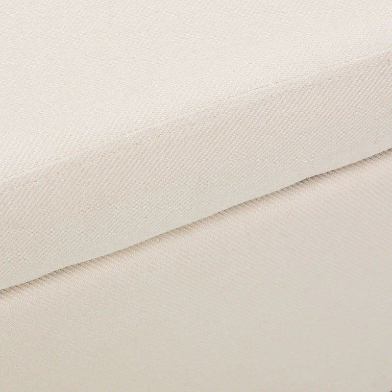 Upholstered Storage Ottoman With Nailhead Trim - Beige by HouseOfZazla