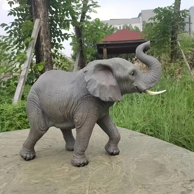 20'' Tall Resin Elephant Statue with Raised Trunk by HouseOfZazla