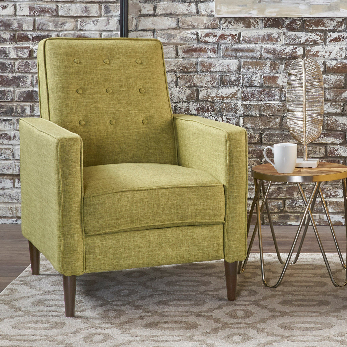 Mid-Century Modern Fabric Recliner Chair with Thick Cushions - Multiple Colors, photo 7 of 13