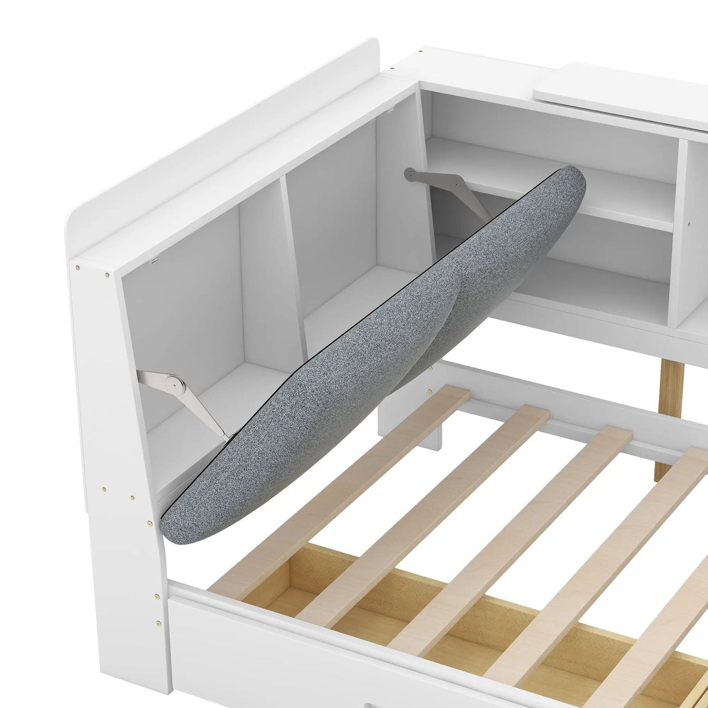 Platform Bed With Storage Headboard, Shelves And 2 Drawers by HouseOfZazla