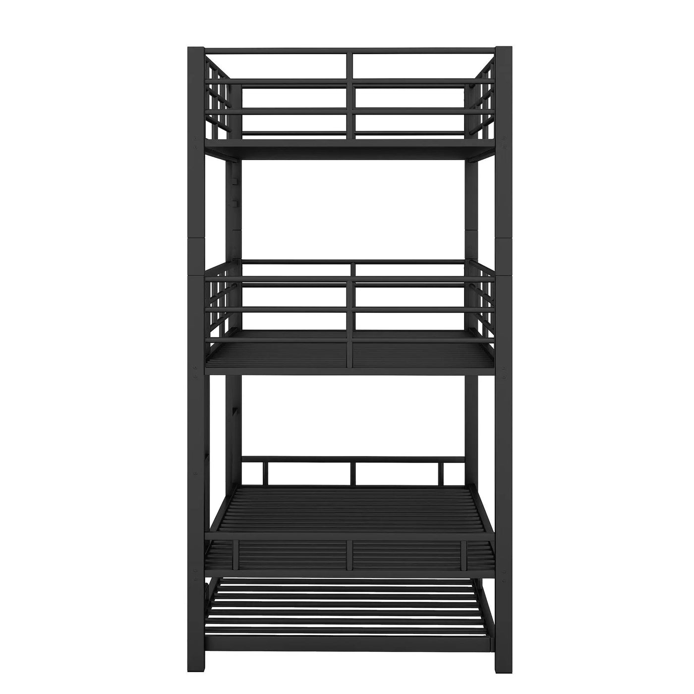 Triple Bunk Bed With Trundle, Heavy Duty Steel Construction by HouseOfZazla