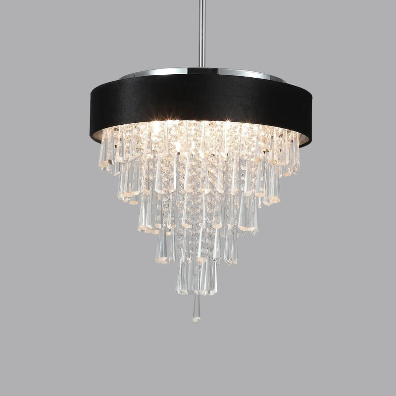 18-inch Modern Crystal Chandelier with Black Velvet Shade by HouseOfZazla