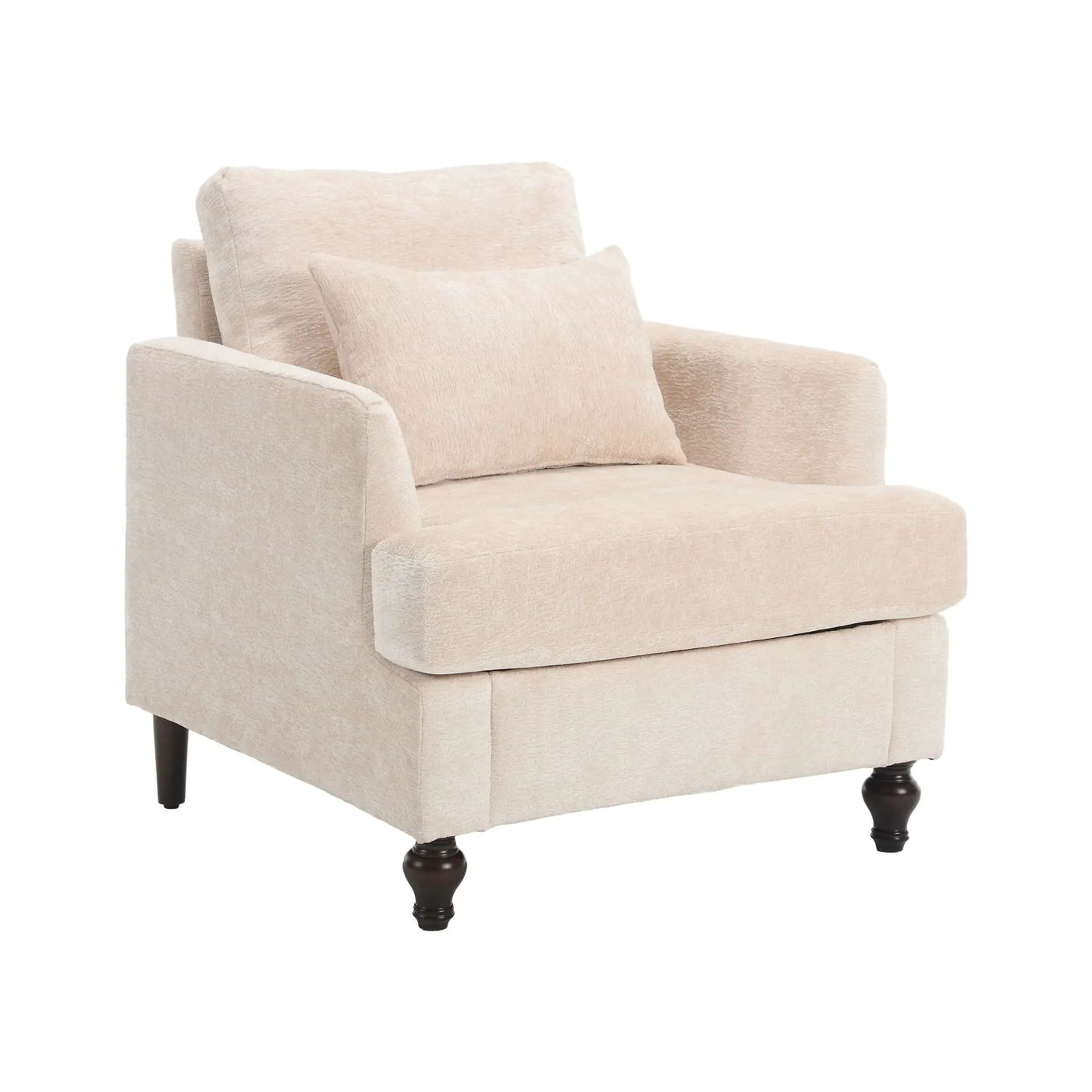 Modern Mid Century Wood Frame Armchair With Tufted Design by HouseOfZazla