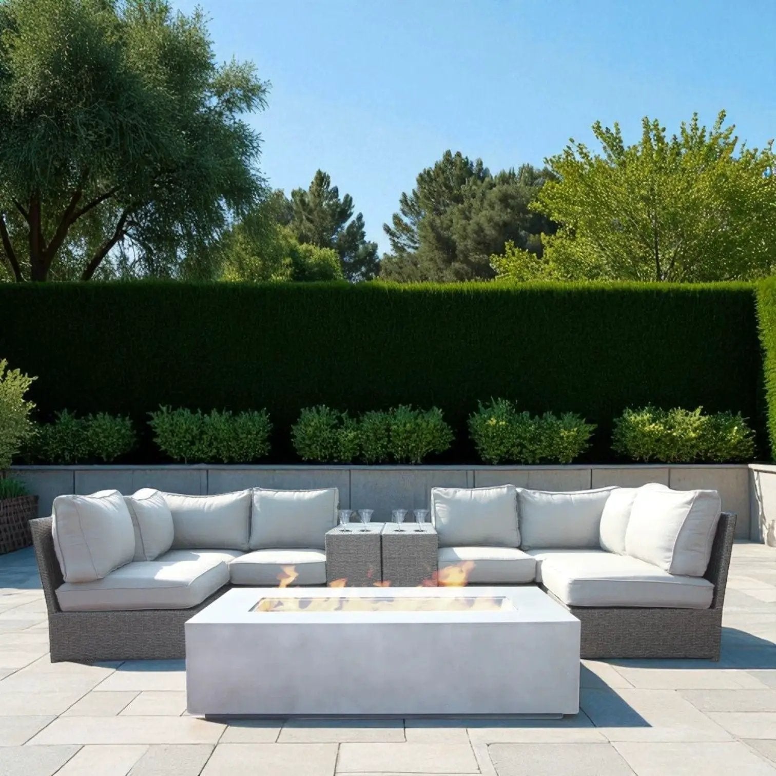 Outdoor Elegance Conversation Set With Fire Pit by HouseOfZazla