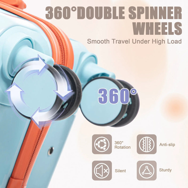 2 Pc PC Spinner Wheel Luggage Set with Gradient Color and Lock by HouseOfZazla