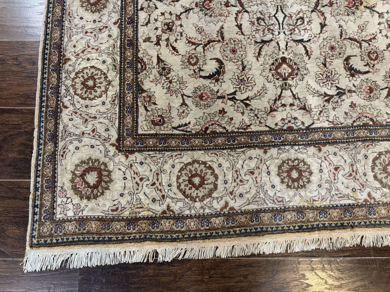 Persian Kashan Rug 5x7, Beige, Fine 250 KPSI by Jewel Rugs