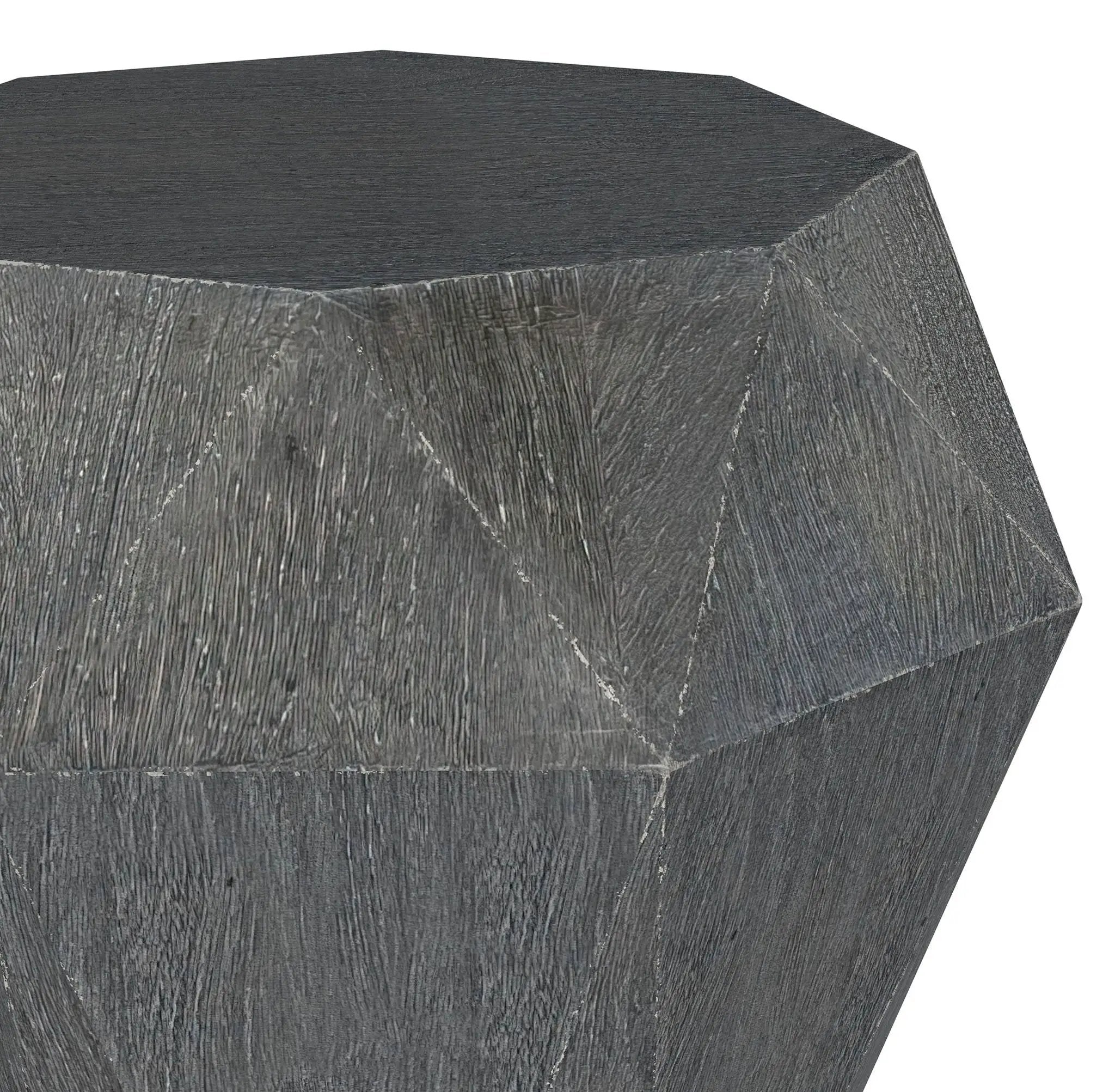 Jacinto Octagonal Solid Mango Wood Side Table Grey by Unique Piece Furniture