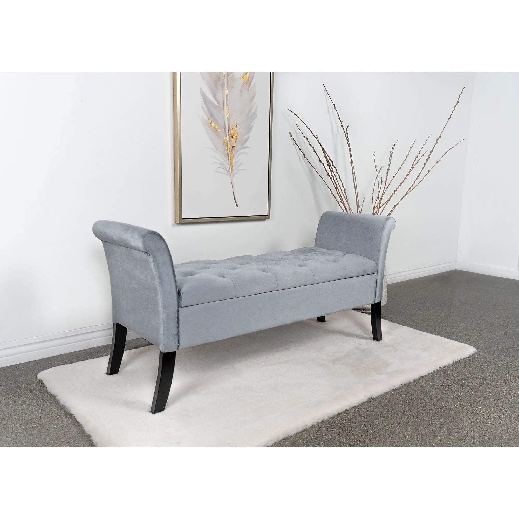 Pasley - Rolled Arm Storage Bench by HouseOfZazla