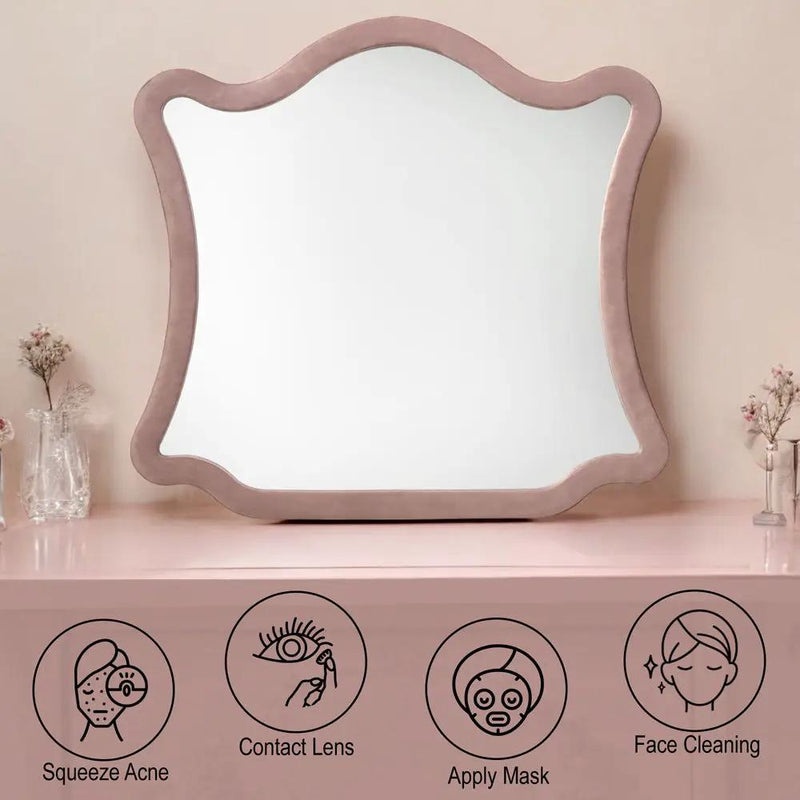 Salonia - Mirror - Pink Velvet by Unique Piece Furniture