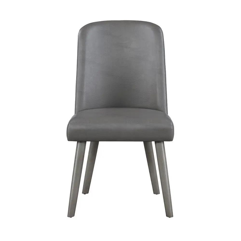Waylon - Side Chair (Set of 2) - Gray Synthetic Leather & Gray Oak by Unique Piece Furniture