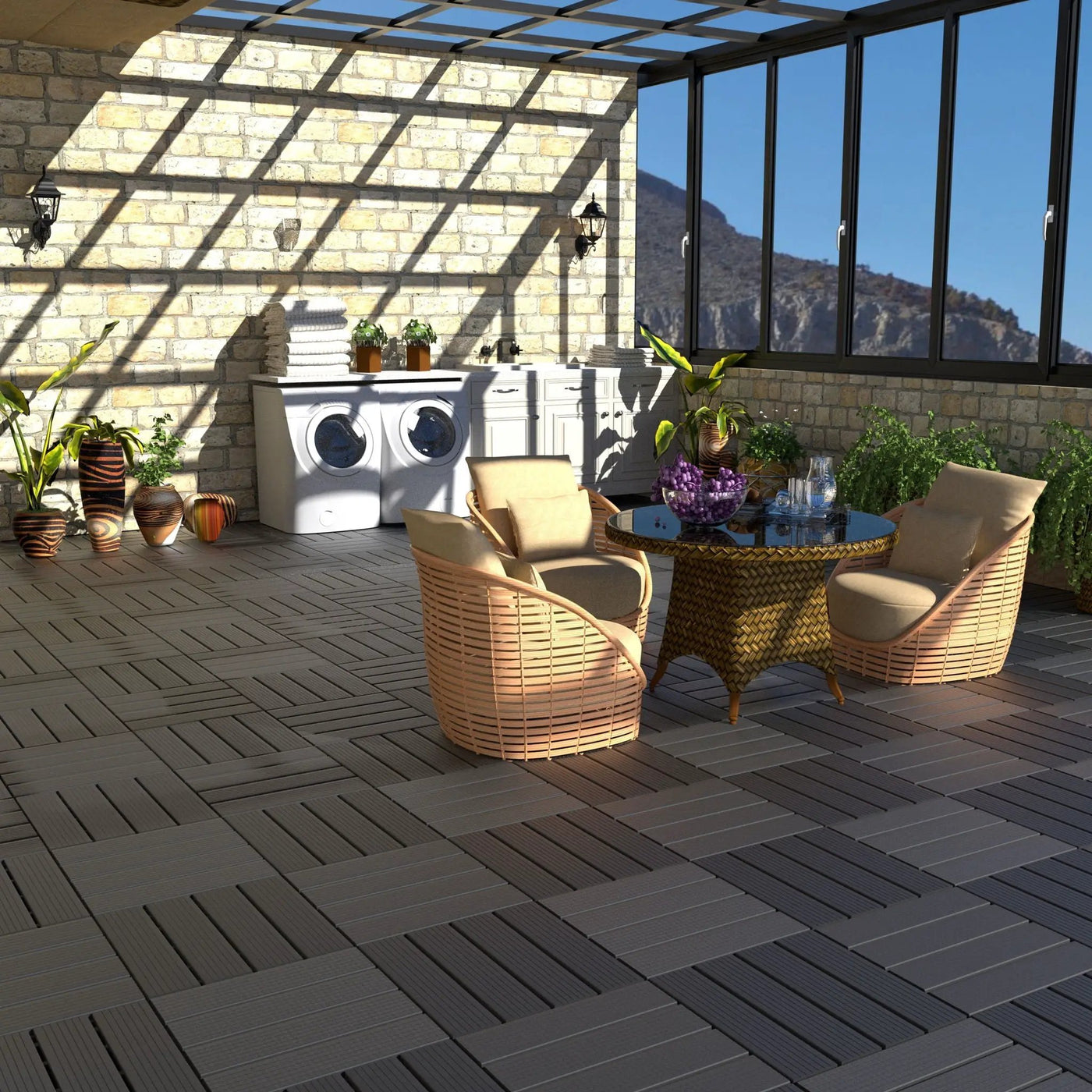 Interlocking Deck Tiles 44 Pack For Backyard by HouseOfZazla