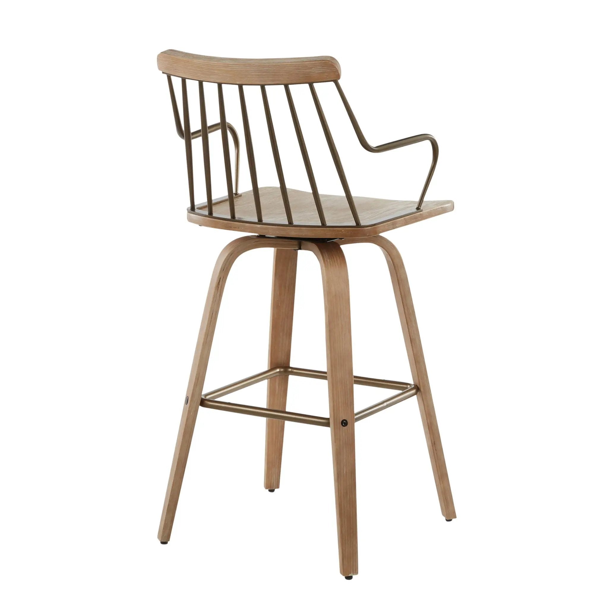 Preston - Farmhouse Counter Stool - White Washed / Antique Copper by Unique Piece Furniture