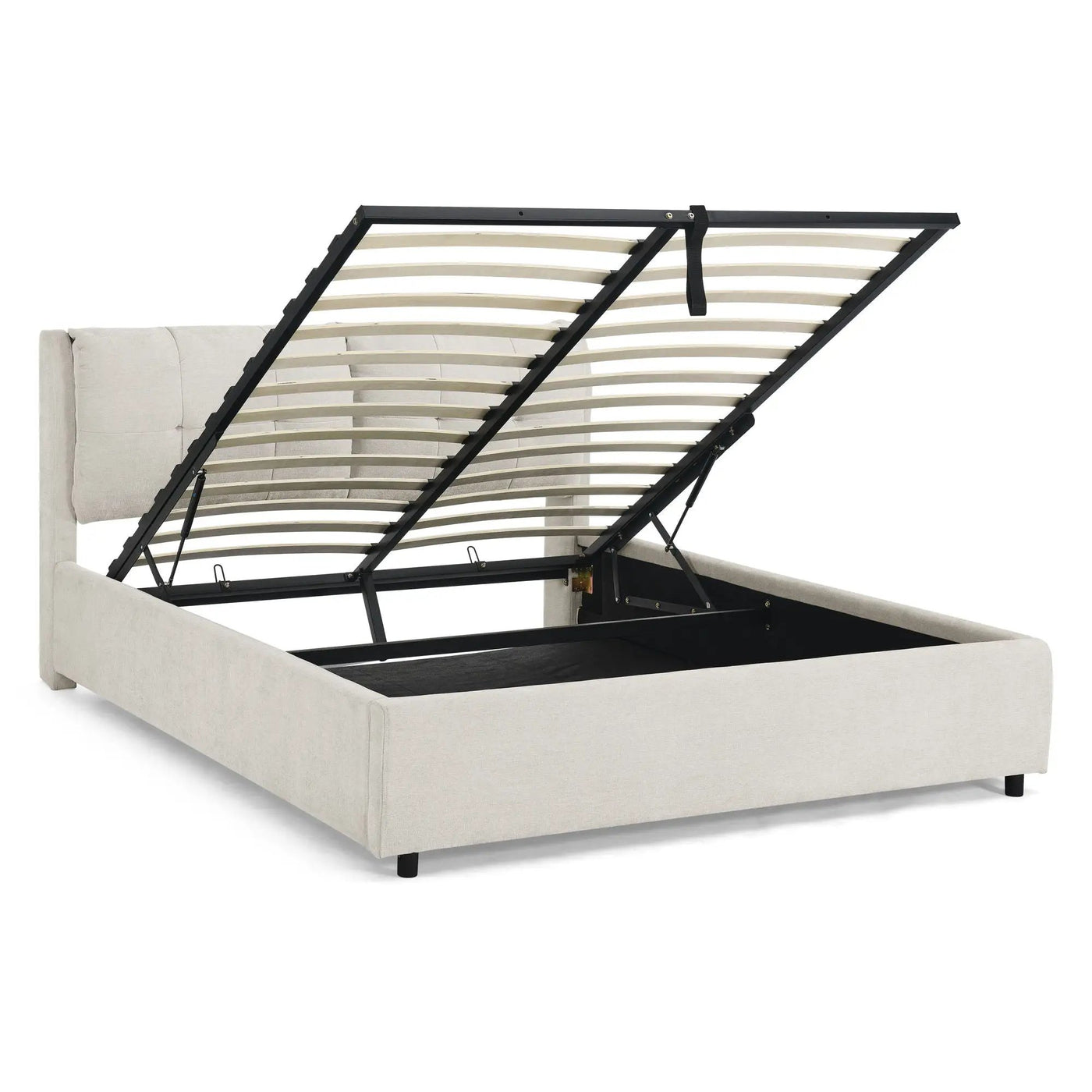 Storage Upholstered Hydraulic Platform Bed With Integrated Headboard by HouseOfZazla