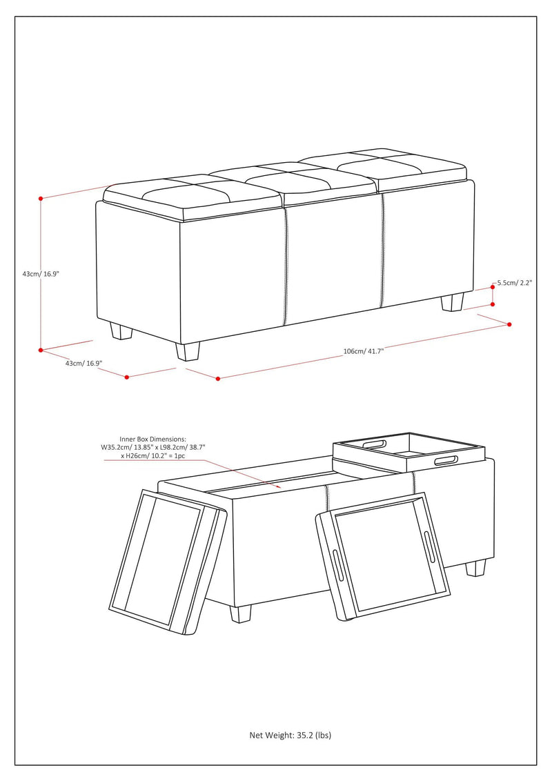 Avalon - Upholstered Storage Ottoman by Unique Piece Furniture