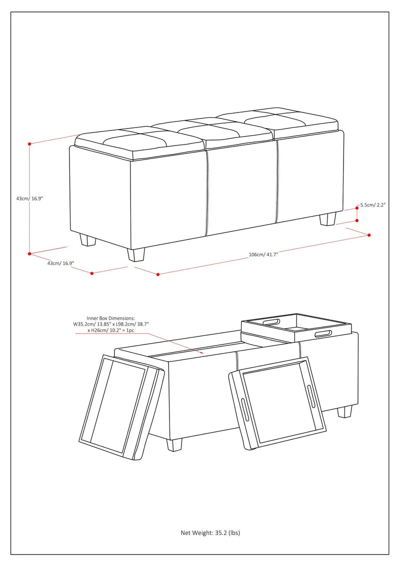 Avalon - Multi Functional Storage Ottoman by HouseOfZazla