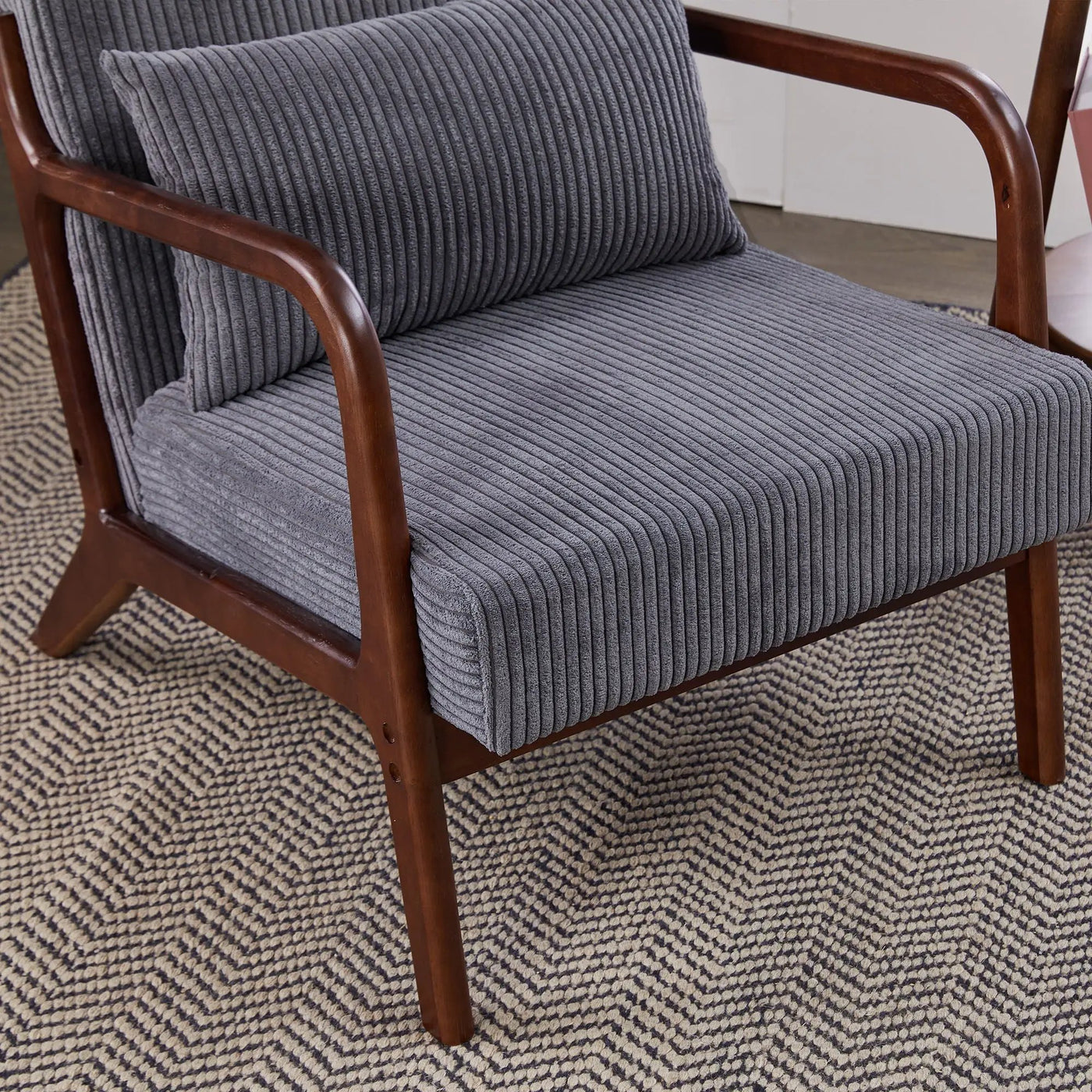Accent Chair With Pillow And Wood Frame by HouseOfZazla