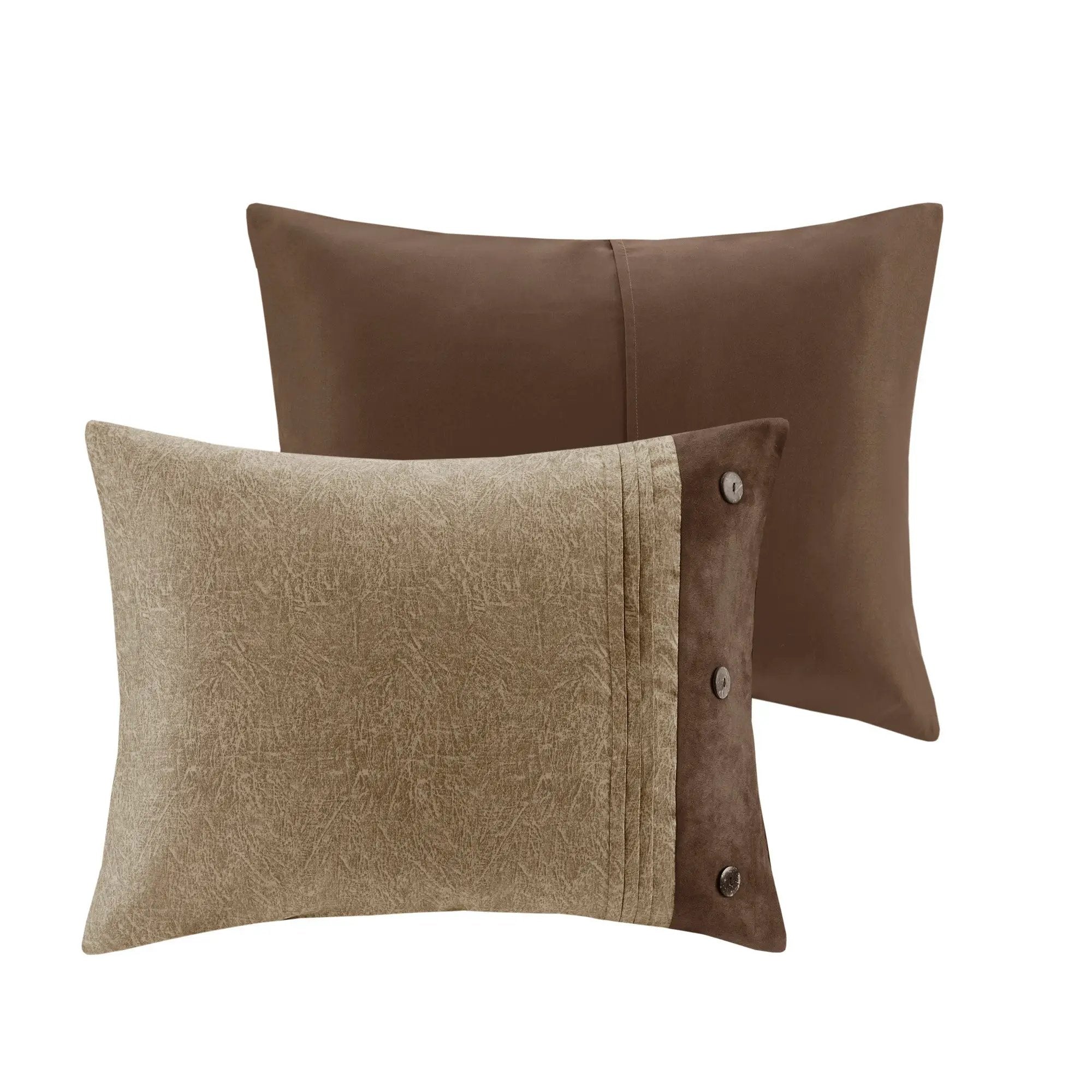 7 Piece Faux Suede Comforter Set Brown Queen by HouseOfZazla