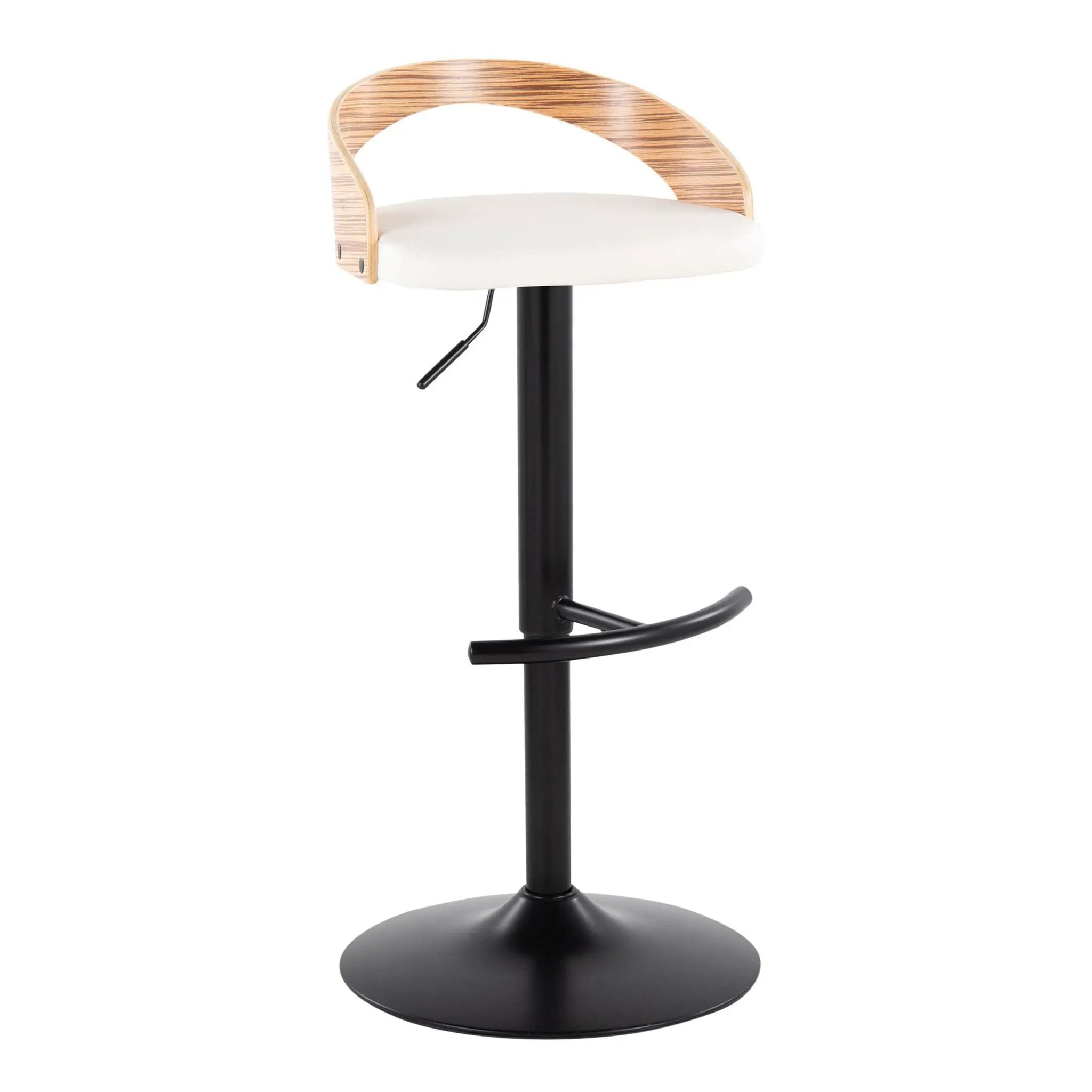 Grotto - Contemporary Adjustable Barstool With Swivel With Rounded T Footrest Elegant Design (Set of 2) by Unique Piece Furniture