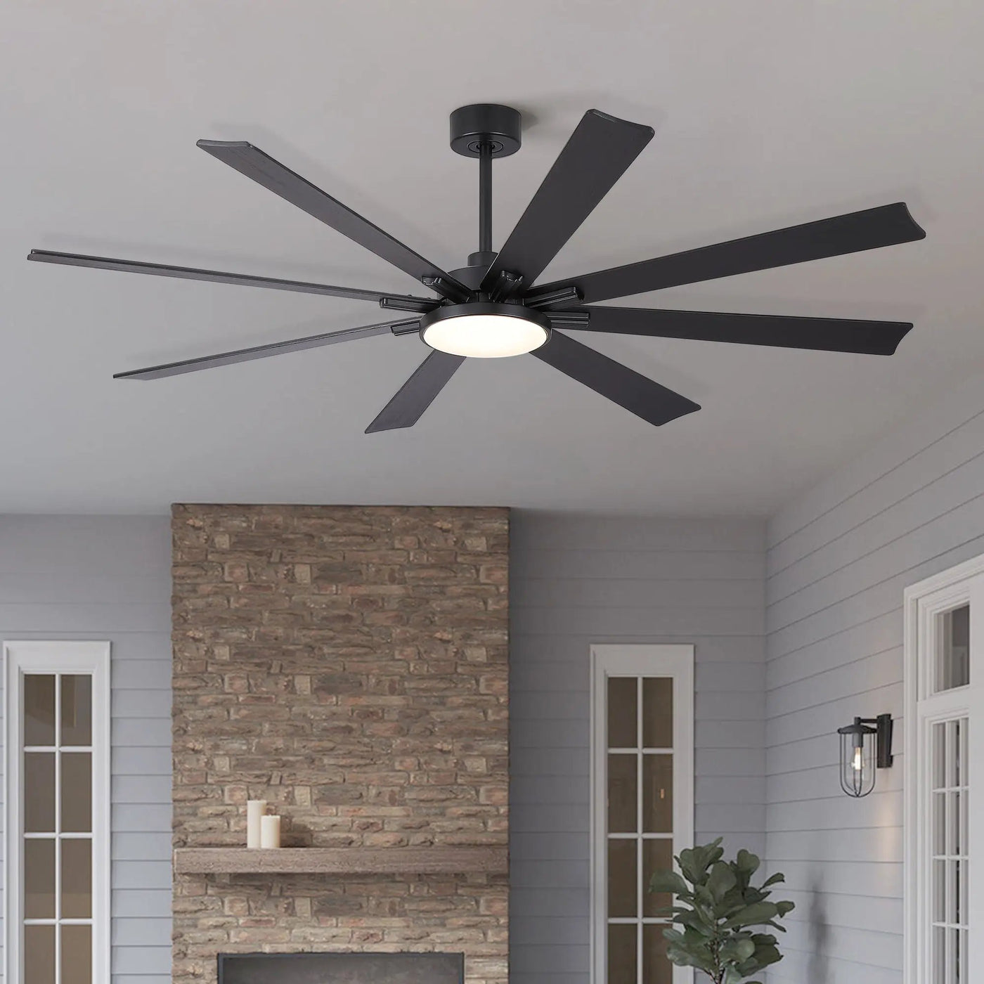 Large Ceiling Fan With Dimmable LED Light 8 Blades Remote Control, Reversible DC Motor by HouseOfZazla