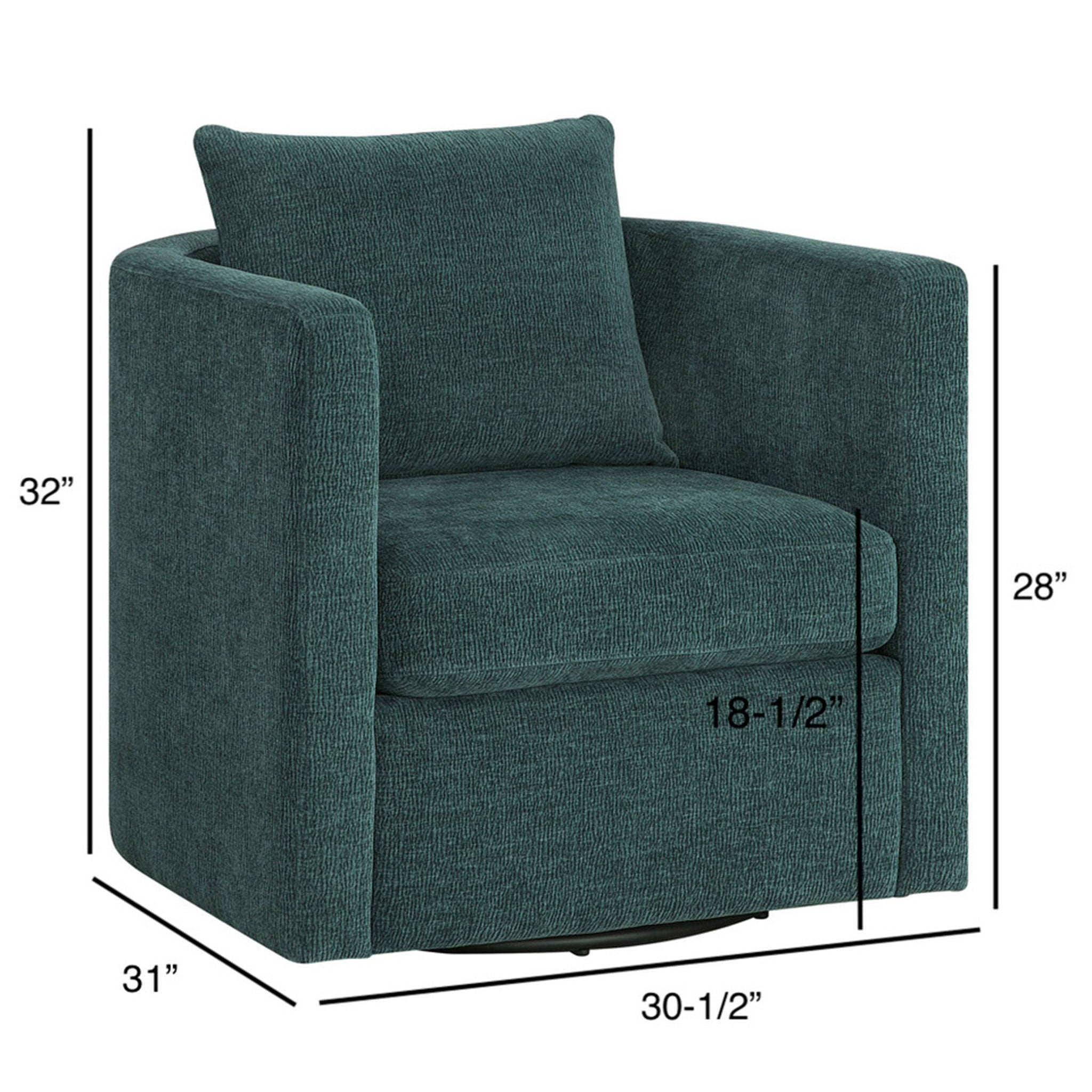 Sutton - Swivel Barrel Chair - Peacock by HouseOfZazla