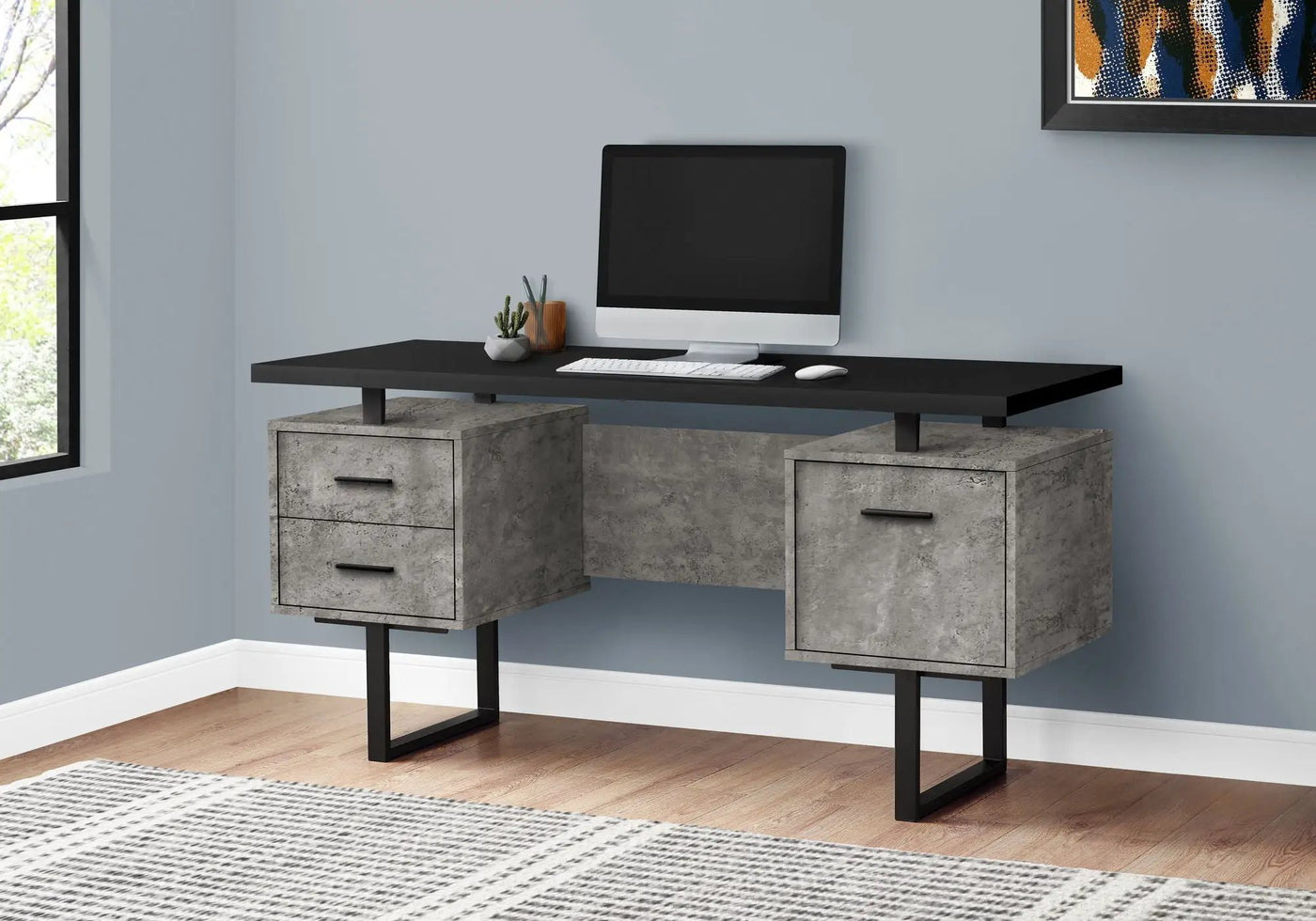 Computer Desk For Home Office With Storage Drawers by HouseOfZazla
