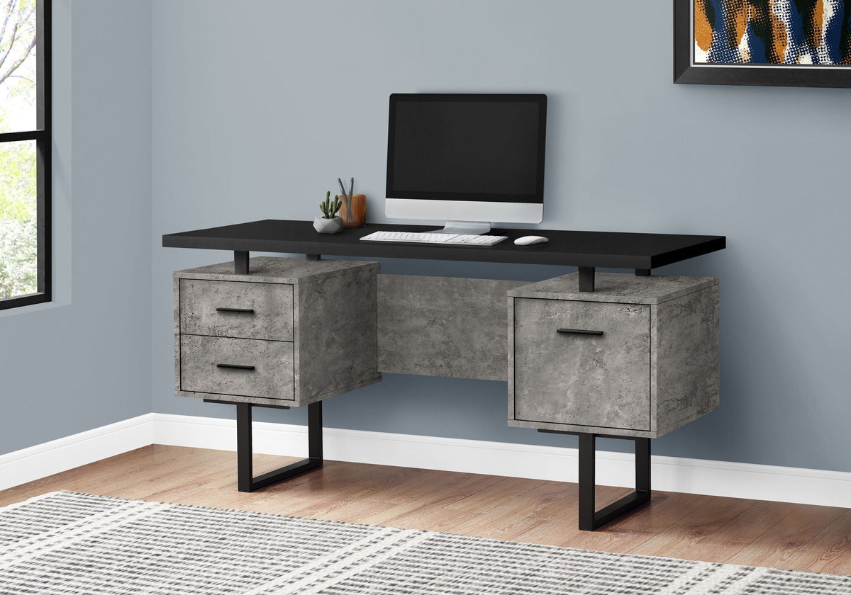 60" Computer Desk with Storage Drawers – Home Office Writing Desk, photo 22 of 28