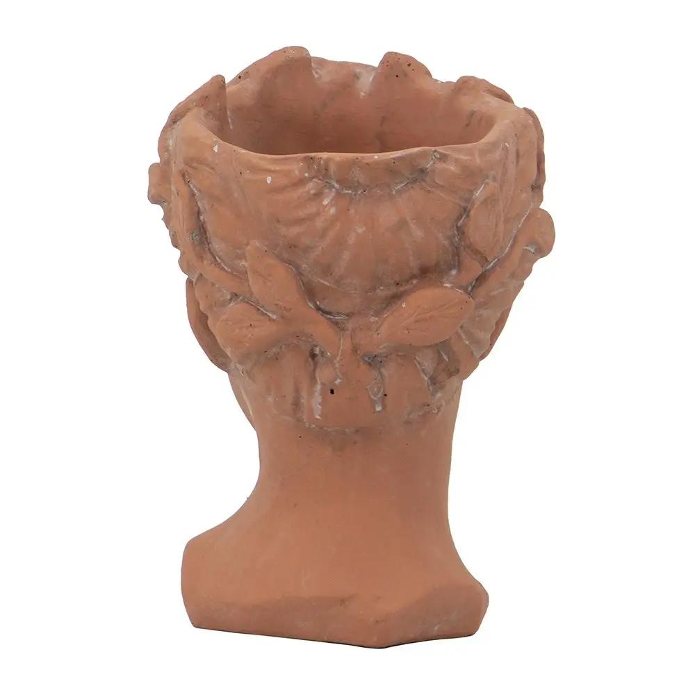 D6X9" Visage Head Bust Planter - Brown by HouseOfZazla