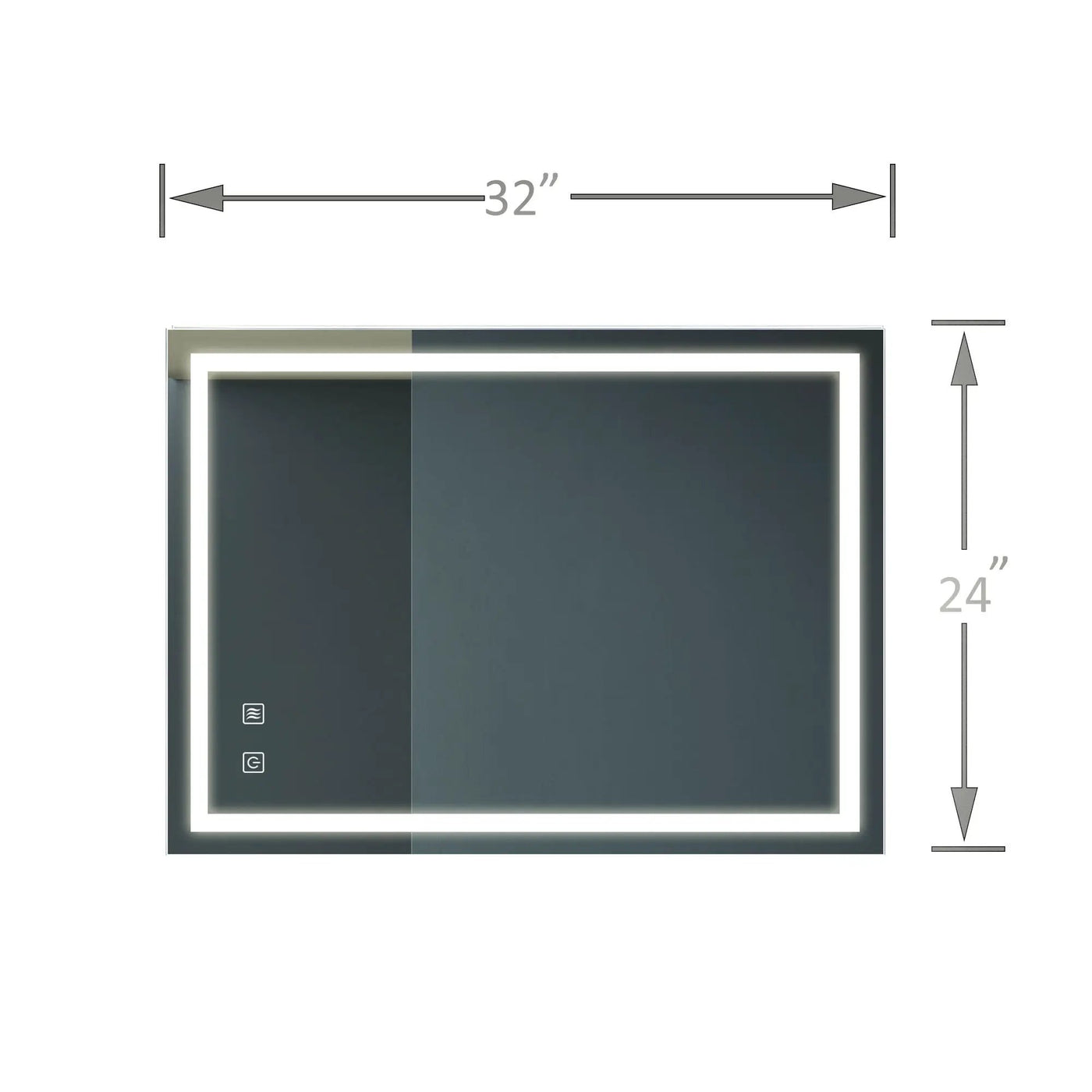 Bathroom Vanity Rectangle Mirror With Front Lighting, Anti Fog, Dimmable, Smart Memory Function by HouseOfZazla