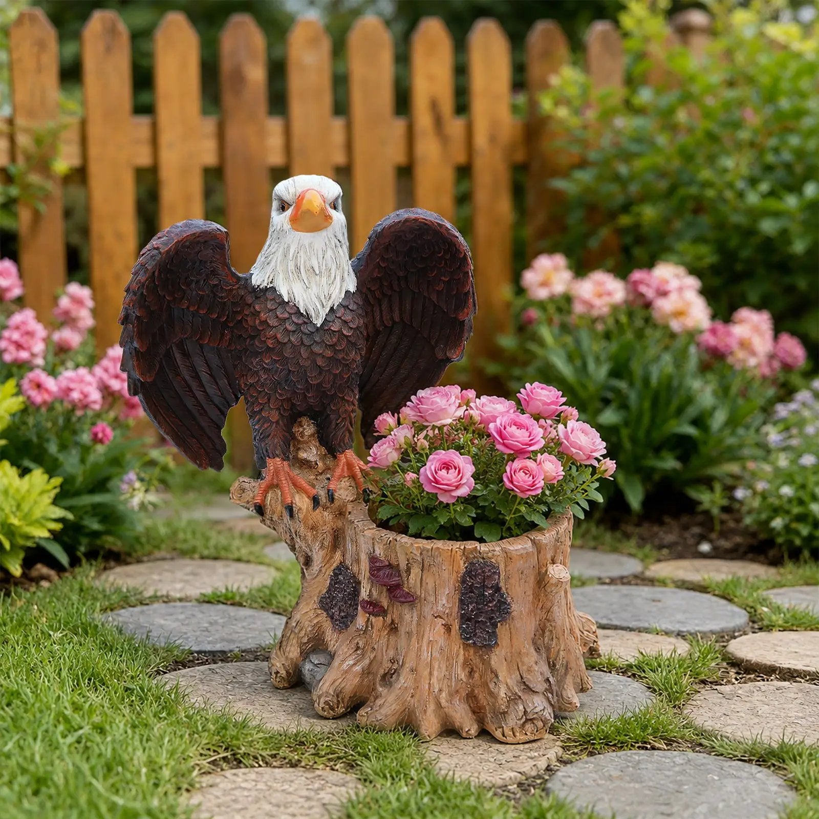 Majestic Eagle with Spread Wings Garden Planter Pot by HouseOfZazla