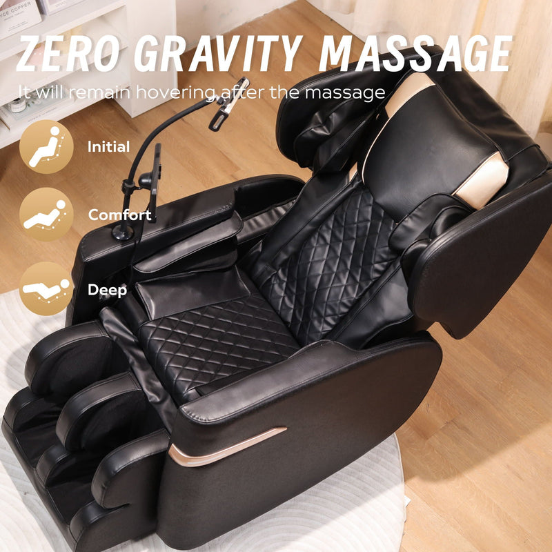 Massage Chair Recliner With Zero Gravity And Full Body Air Pressure - Black by HouseOfZazla