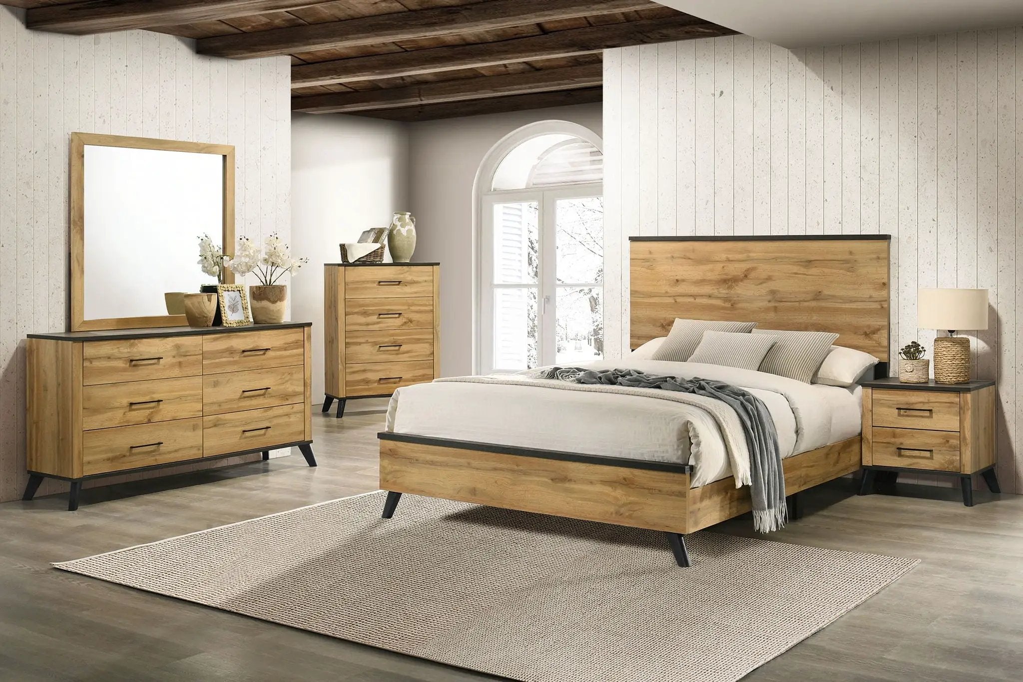 Kaywood 5-piece Queen Bedroom Set Natural Pine by Unique Piece Furniture