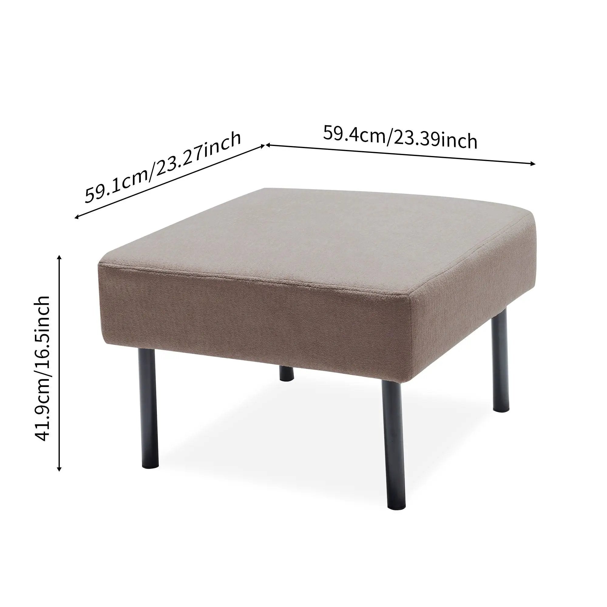 Modern L Shaped 3 Seater Sofa With Ottoman, Upholstered Couch For Small Spaces by Unique Piece Furniture