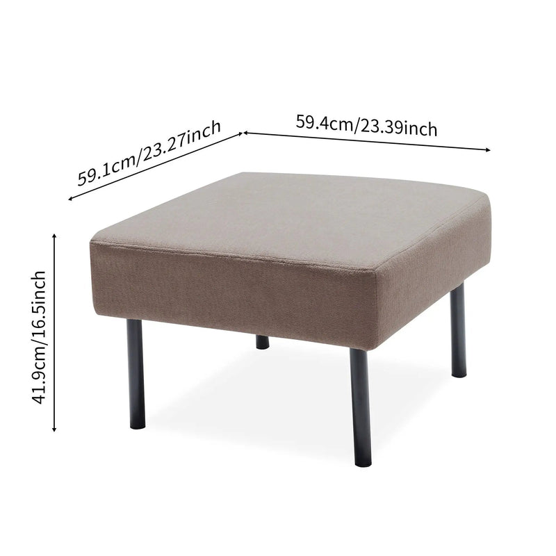 Modern L Shaped 3 Seater Sofa With Ottoman, Upholstered Couch For Small Spaces by Unique Piece Furniture