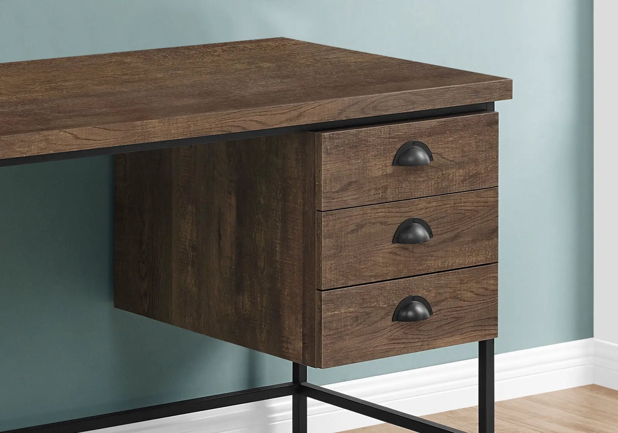 Computer Desk For Home Office, Laptop, 3 Storage Drawers, Contemporary & Modern by HouseOfZazla