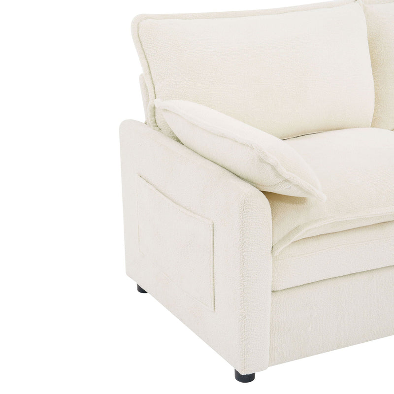 Modern Sofa Set With Double Layer Cushion And Side Storage Pockets by HouseOfZazla