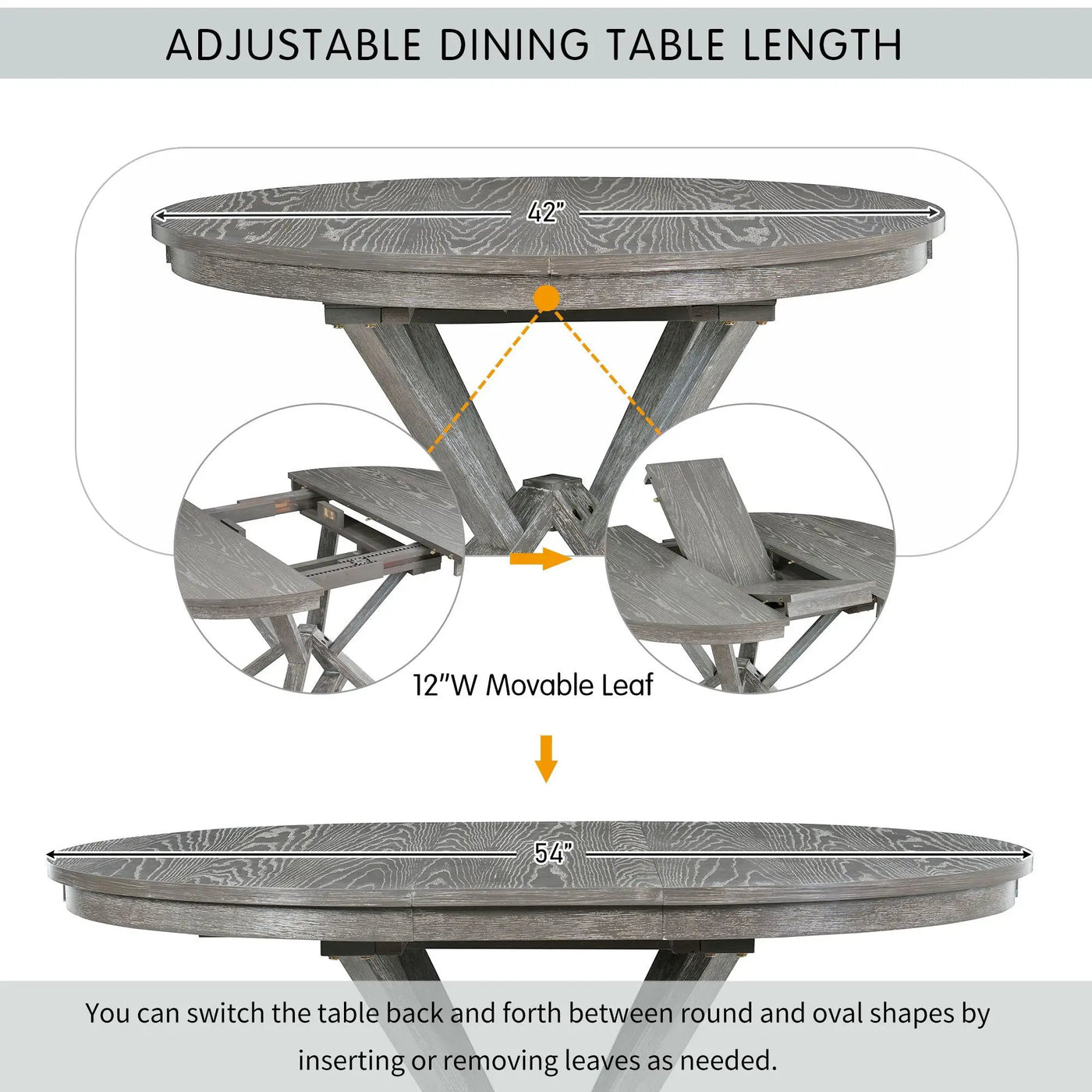 Dining Set With Extendable Round Table And 4 Upholstered Chairs by HouseOfZazla