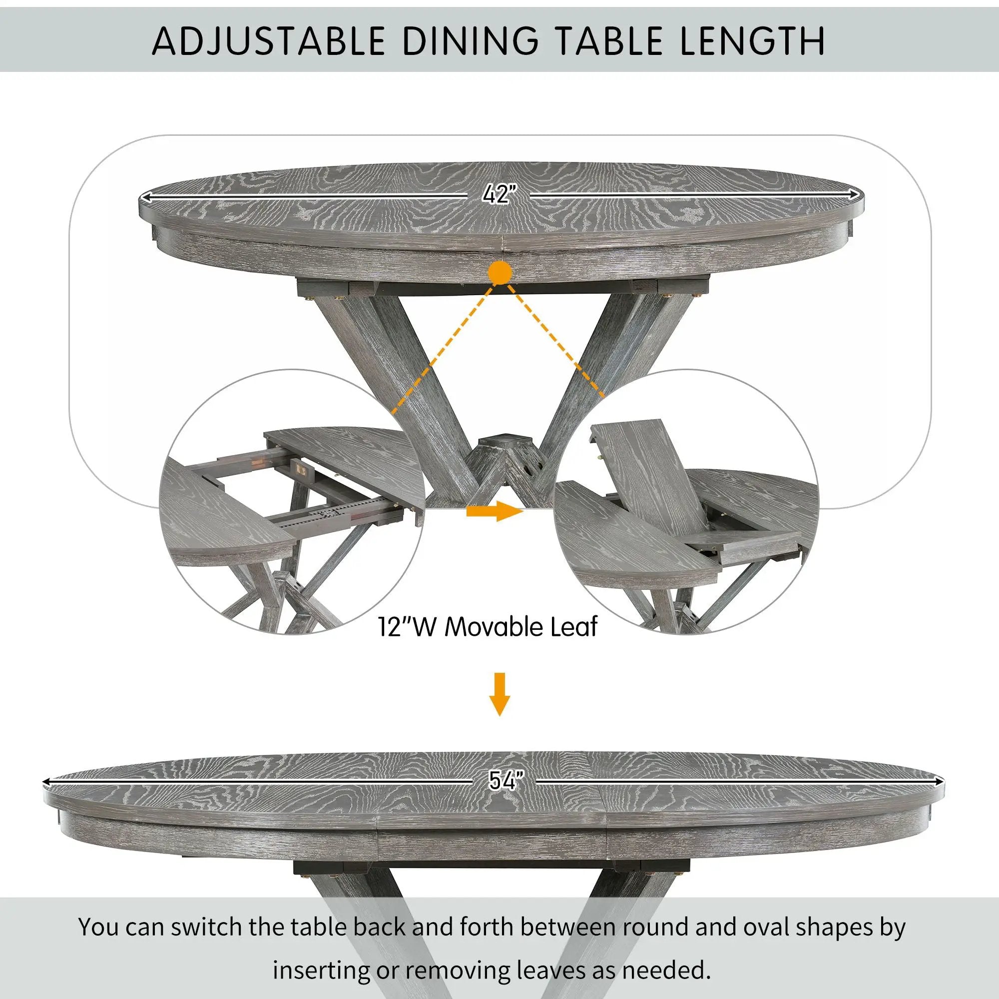 Dining Set With Extendable Round Table And 4 Upholstered Chairs by HouseOfZazla