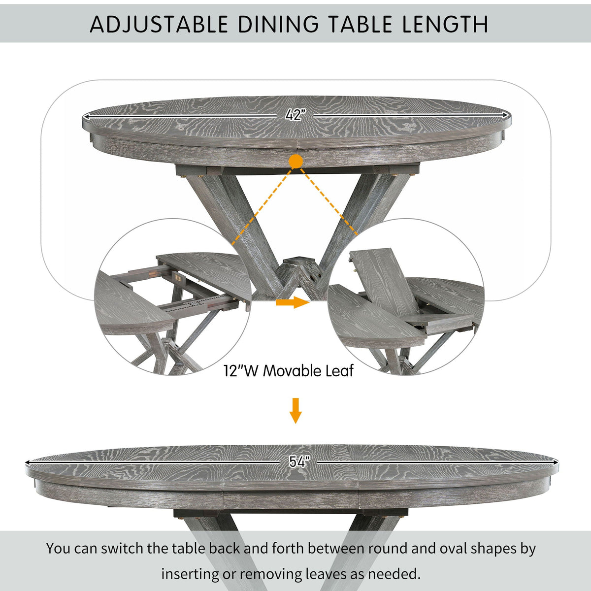 Extendable Dining Set with Upholstered Chairs - White or Dark Gray, photo 27 of 31