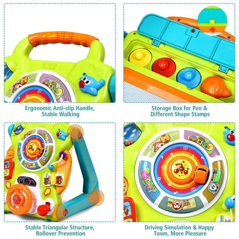 3-in-1 Kids Activity Sit-to-Stand Musical Learning Walker by DirectDeals