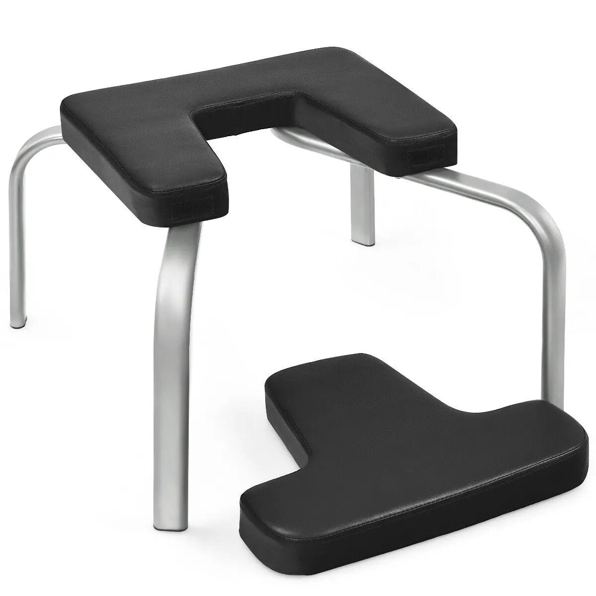 Yoga Iron Headstand Bench with PVC Pads for Family Gym-Black by DirectDeals
