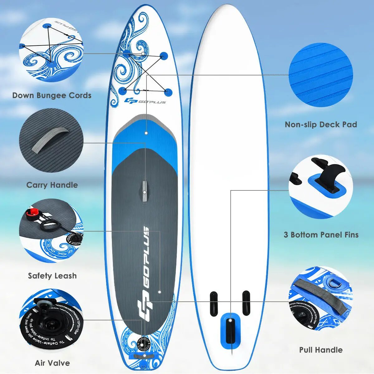 11-Feet Inflatable Paddle Board with Carry Bag by DirectDeals