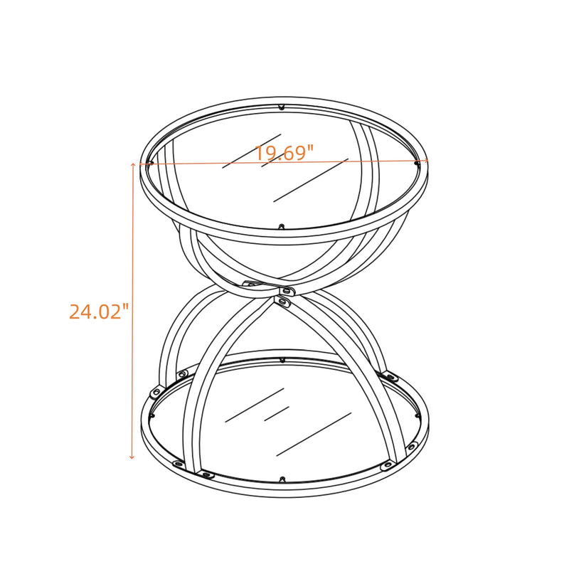 19.69'' Modern Glass Side Table, photo 4 of 10