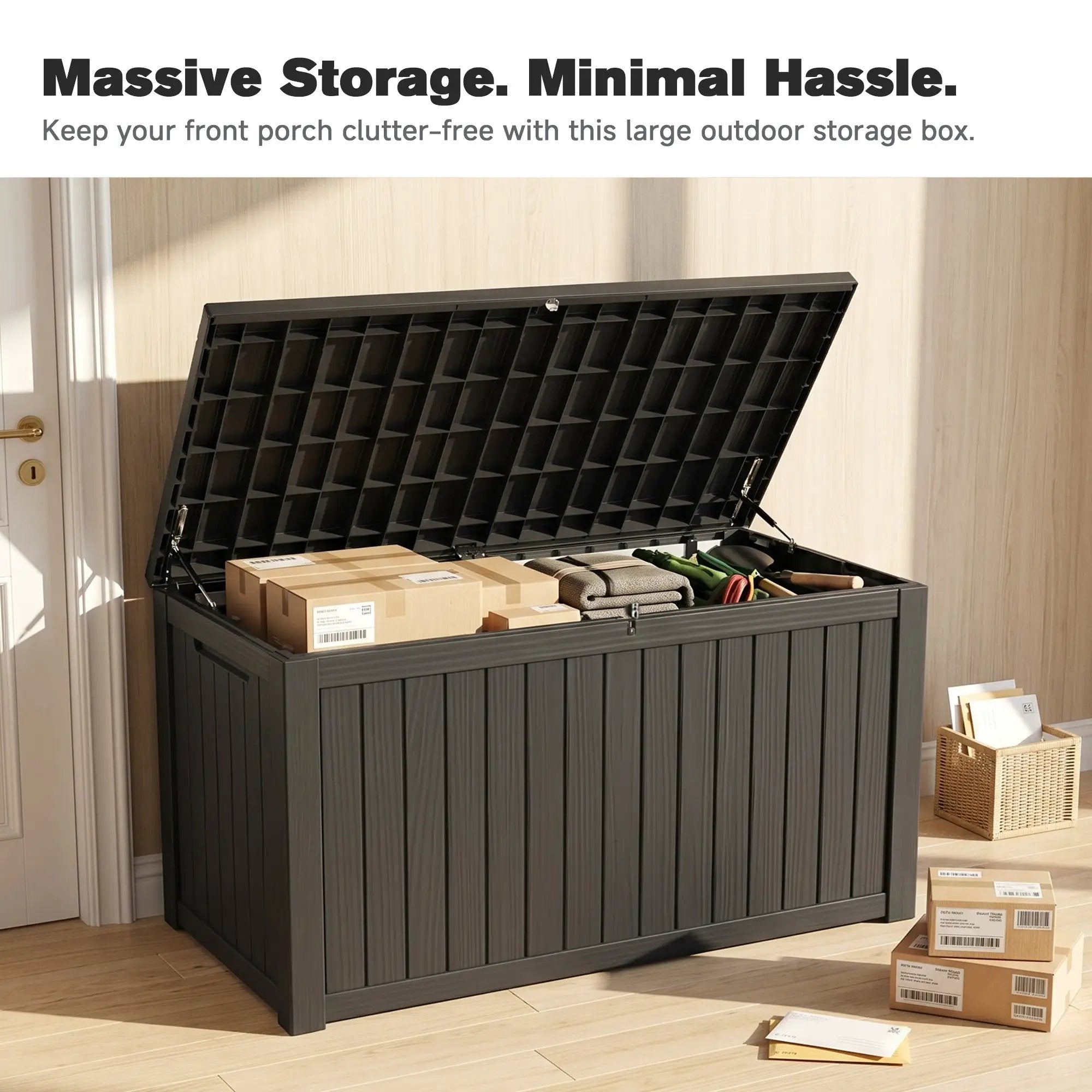 180 Gallon Large Outdoor Storage XXL Deck Box for Patio Furniture by HouseOfZazla