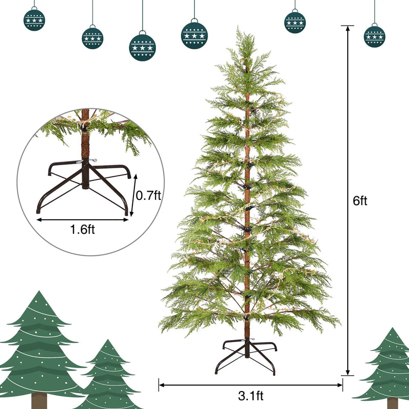 6 Feet Artificial Full Christmas Tree with LED Lights by HouseOfZazla