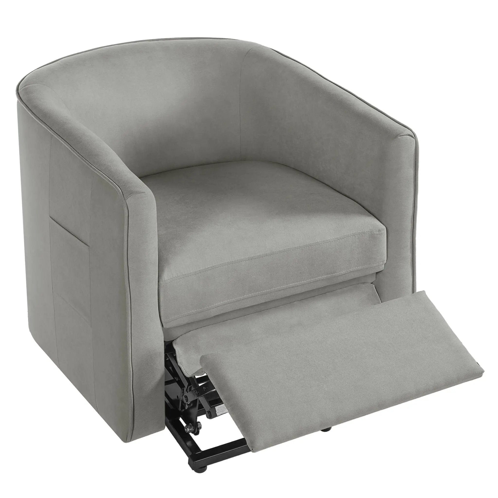 Power Lift Recliner Barrel Shape Reclining Chair With Footrest And Side Pocket by Unique Piece Furniture