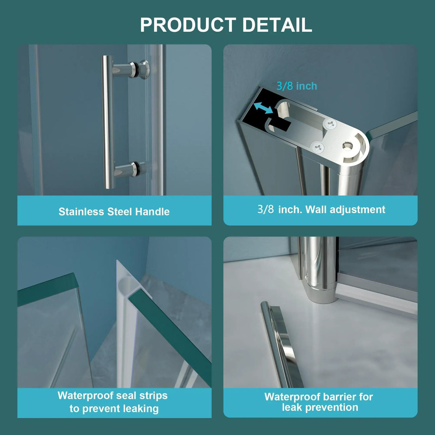 Fold Frameless Shower Door With Tempered Glass by HouseOfZazla
