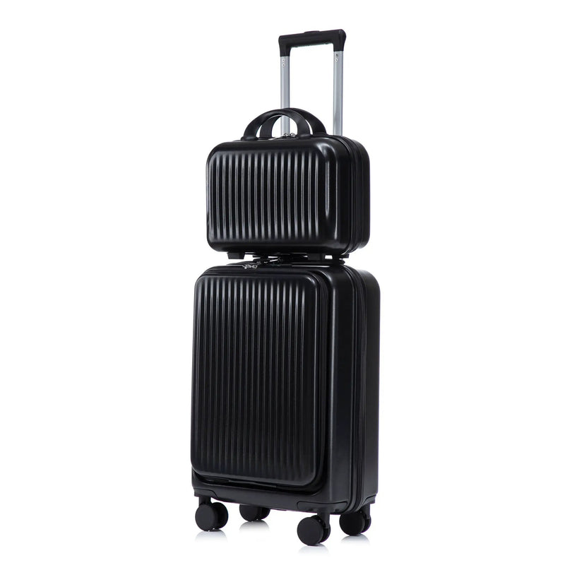 14' & 20' ABS Spinner Wheel Luggage Set with Cosmetic Case by HouseOfZazla