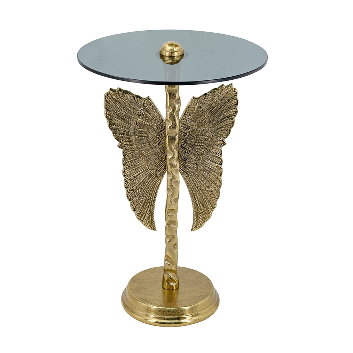 15.5x15.5x24" Round Top Accent Table With Angel Wings by HouseOfZazla
