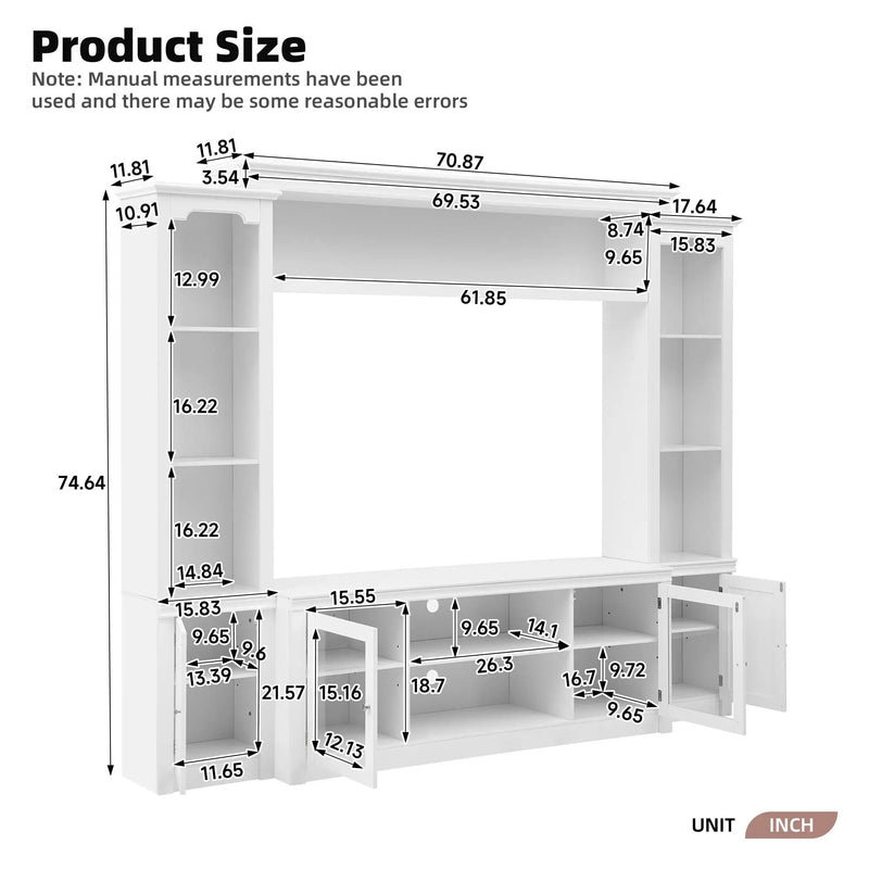 All-In-One TV Stand With Bookcase For TVs Up To 65" by Unique Piece Furniture